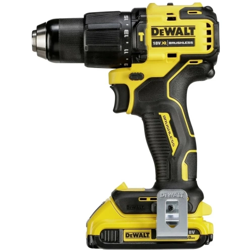 Ультракомпактная бесщёточная ударная дрель-шуруповерт DEWALT 18 В XR, БЗП патрон 13 мм, 2 батареи 5.0Ач DCD709P2T-QW фото 3
