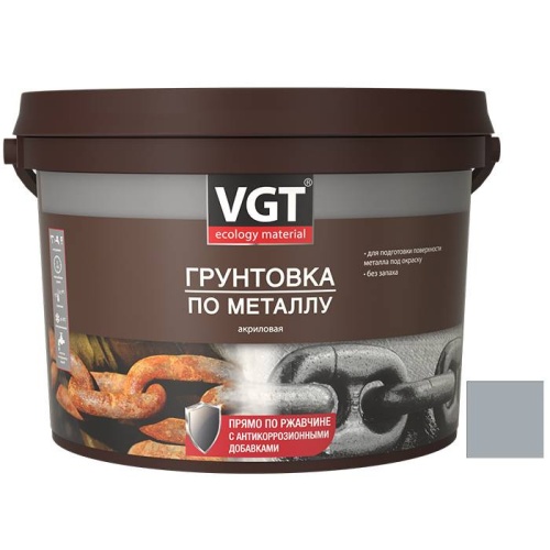 Грунтовка по металлу VGT ВД-АК-0301 серая 1 кг