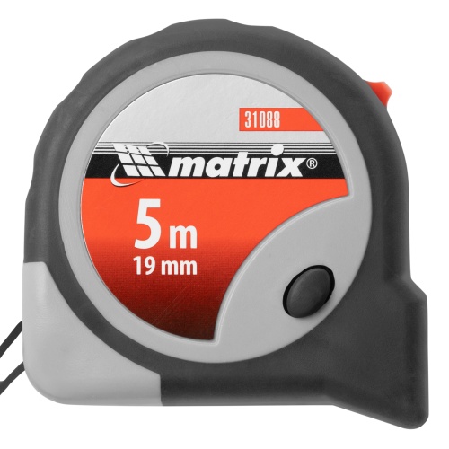 Рулетка Continuous fixation,5 м х 19 мм,двухкомпонентный корпус,плавная фиксация Matrix фото 4