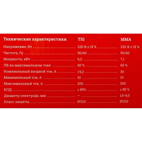 Сварочный инвертор (200 А; поджиг HF; ПВ 60%) Gigant TIG-200 фото 6