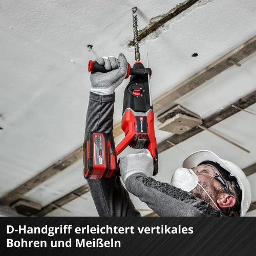 Аккумуляторный перфоратор Einhell PXC TP-HD 18/26 D Li BL, 18В,SDS+, 2.6 Дж, 26 мм,3р, D-рук, кейс, без АКК 4514270 фото 3