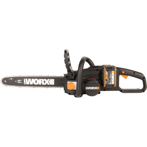 Бесщеточная цепная аккумуляторная пила WORX 40 В, 2х2.0 А*ч, двойное ЗУ 2x2A WG384E фото 10