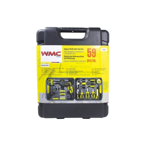 Набор инструментов с электрической дрелью WMC TOOLS 59 предметов, в кейсе WMC-1059(50733) фото 8