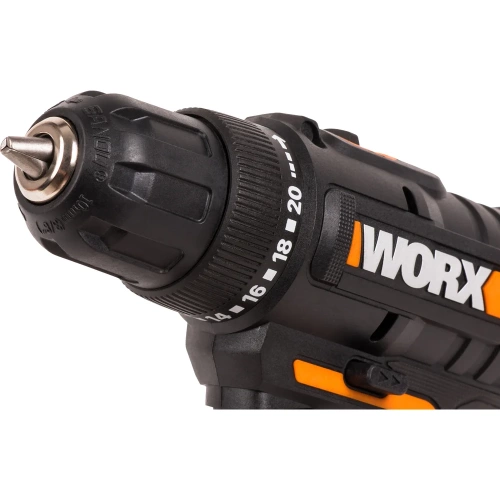 Дрель-шуруповерт аккумуляторная WORX 20В, 2Ач х2, ЗУ 0,4А, сумка WX100.2 фото 8